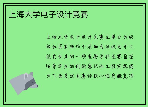 上海大学电子设计竞赛